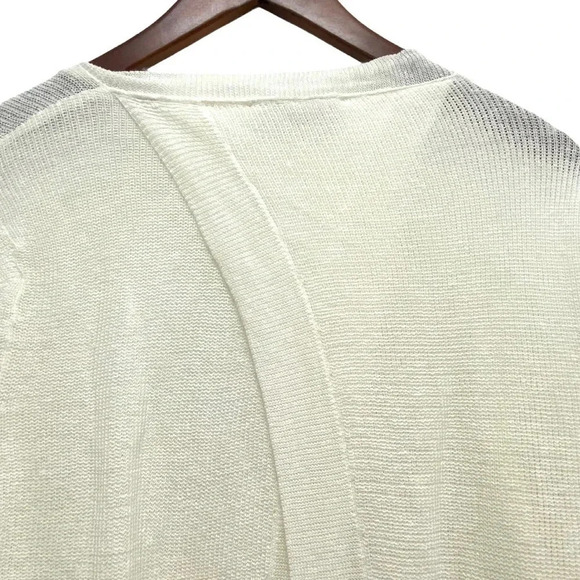 A.L.C. Italian Yarn Split Back Linen-Blend Long Sleeve Sweater Top Casual Size S - Picture 8 of 8